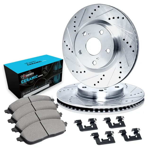 R1 Concepts WGWH1-63046 E- Line Series Rotor - D/S - Silver W/ Ceramic Pads & Hdw